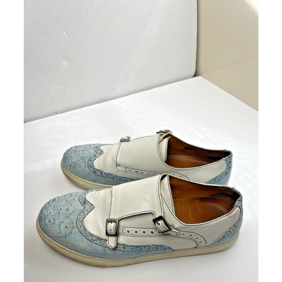 UNDANDY Wingtip Monk Strap Shoes Mens 46 12 Leather Blue  display picture 2